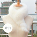 Luxury Classic Short Fox Fur Scarf Women Winter Warm Neck Wrap Fox Fur Collar - Off-white
