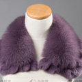 Luxury Short Fox Fur Scarf Women Winter Warm Neck Wrap Rex Rabbit Fur Collar - Light Purple