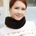 Top Grade Mink Fur Scarf Women Winter Warm Neck Wrap Knitted Fur Collar - Coffee