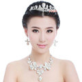 Elegant Wedding Jewelry Sets for Bridal Rhinestone Tiara & Earrings & Crystal Butterfly Necklace