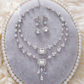 Fashion Unique Wedding Jewelry Sets Crystal Earrings & Bridal Tassel Rhinestone Necklace