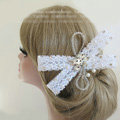 High Quality Crystal beads Bridal Hairwear Lace Bowknot Hair Clip Wedding Hair Accessories
