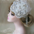Luxury Pearl Crystal Bridal Hairwear Lace Flower Tassel Hair Headband Wedding Hair Accessories