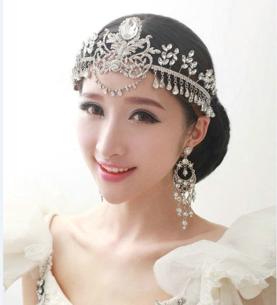 NAME:Luxury Wedding Jewelry Flower <b>Crystal Large</b> Tassel Tiaras Bridal ... - Luxury-Wedding-Jewelry-Flower-Crystal-Large-Tassel-Tiaras-Bridal-Rhinestone-Crown-Hair-Accessories-l4