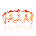 Luxury Wedding Jewelry Red Pearl Crystal Tassel Tiaras Bridal Rhinestone Headband Hair Hoop Accessories