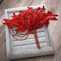 Luxury Wedding Headdress Red Tassel Rhinestone Crystal Lace Flower Bridal Headband Hair Accessories