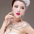 European Extreme Luxury Queen Crystal Bridal Necklace Rhinestone Shoulder Chain Wedding Party Jewelry