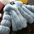 Extre Luxury Genuine Real Whole Fox Fur Coats Fashion Women Short Fur Outerwear - Blue