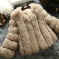 Extre Luxury Genuine Real Whole Fox Fur Coats Fashion Women Short Fur Outerwear - Camel