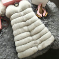 Extre Luxury Genuine Real Whole Fox Fur Vest Fashion Women Medium-long Fur Waistcoat - White