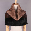 High Grade Knitted Genuine Mink Fur Scarf Collar Women Winter Thickening Elasticity Large Fur Wraps
