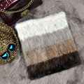 New Luxurious Fashion Knitted Real Mink Fur Shawl Pullover Women's Four Color Block Mink Fur Scarves Wrap