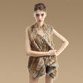New Real Rabbit Fur Vests Fashion Women Knitted Rabbit Fur Winter Warm Waistcoats - Natural Yellow