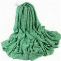 Classic Plaid Unisex Scarf Shawl Winter Warm Cotton Solid Panties 150*120CM - Green
