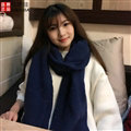 Cute Unisex Scarf Shawl Winter Warm Wool Solid Wraps 180*60CM - Blue