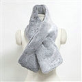 Cute Women Scarf Shawl Winter Warm Worsted Solid Wraps 100*20CM - Grey