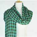 Plaid Scarf Shawls Pashmina Women Winter Warm Wool Solid Scarves 200*50CM - Green