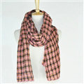 Plaid Scarf Shawls Pashmina Women Winter Warm Wool Solid Scarves 200*50CM - Pink