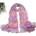 Print Women Scarf Flower Bamboo Fiber Warm Scarves Wraps 180*90CM - Pink