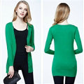 Autumn Winter Cardigans Solid Knitted Cardigan Sweater Slim Female All-Match Size - Green