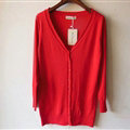 Autumn Winter Cardigans Solid Knitted Cardigan Sweater Slim Female All-Match Size - Red