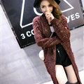 Sweater Fashion Skinny Girls Winter Hand Knitted Cardigan Thick Warm Knee Long - Red