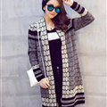 Sweater Temperament Ladies Cardigan Coat Long Open Stitch Flat Knitted Fashion - Black