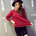 Winter Sweater Female Slim Warm Personality All-Match O-Neck - Red