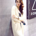 Winter Sweater Wowen Cardigan Solid Coat Thick Loose Sleeved Warm - White