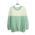 Winter Sweaters Thick Knitted O-Neck Hot Color Mohair Female - Green