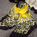 Colorful Leopard Print Scarf Shawls Women Winter Warm Silk Panties 180*100CM - Yellow