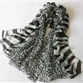 Colorful Zebra Print Scarf Shawls Women Winter Warm Silk Panties 200*135CM - Black