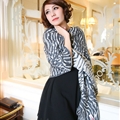 Cute Zebra Print Scarves Wrap Women Winter Warm Cashmere 180*65CM - Grey