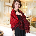 Cute Zebra Print Scarves Wrap Women Winter Warm Cashmere 180*65CM - Red