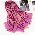 Floral Printed Scarf Shawls Women Winter Warm Cotton Panties 200*70CM - Purple