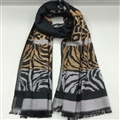 Fringed Zebra Print Scarves Wrap Women Winter Warm Cotton Panties 195*70CM - Yellow