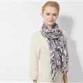 Popular Zebra Print Scarf Shawls Women Winter Warm Wool Panties 180*70CM - Purple