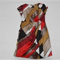 Dresses Summer Girls Silk Printed Leopard Print Geometric Patterns Plus Size - Red