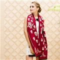 Classic Skull Scarves Wrap Women Winter Warm Cashmere Panties 180*70CM - Red