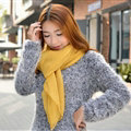 Cool Beaded Women Scarf Shawls Winter Warm Polyester Solid Scarves 180*70CM - Yellow