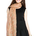 Embroidered Lace Scarves Wrap Women Winter Warm Polyester 195*68CM - Beige