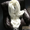 Fringed Fringe Scarves Wrap Women Winter Warm Cashmere Panties 200*65CM - White
