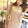 Affordable Dresses Winter Girls Leopard Print Long Sleeved - Pink