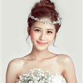 Crystal Butterfly Alloy Soft Chain Bridal Headbands Women Wedding Hair Accessories - White