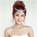 New Alloy Rhinestone Bohemia Bridal Frontlet Pendant Crown Headbands Hair Accessories - White
