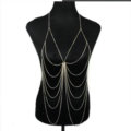 Fashion Stunning Bikini Alloy Body Chain Bra Slave Harness Necklace Jewelry - Gold