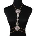 Luxury Crystal Flower Belly Body Chain Dinner Party Decro Pendant Necklace Jewelry - Colorful
