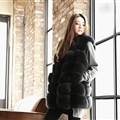 Cheap Good Warm Faux Fox Fur Vests Fashion Women Waistcoat - Black
