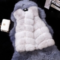 Cheap Good Warm Faux Fox Fur Vests Fashion Women Waistcoat - White