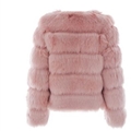 Cheap Warm Faux Fox Fur Overcoat Fashion Women Coat - Pink